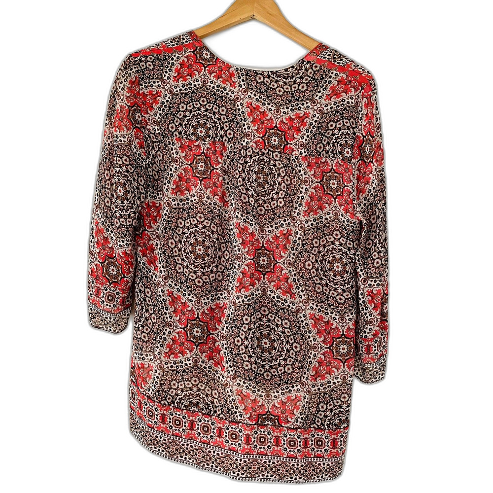 Bailey 44 Women's Santa Fe Trail Crossover V-Neck Medallion Print Top Sz S Boho - Picture 3 of 11